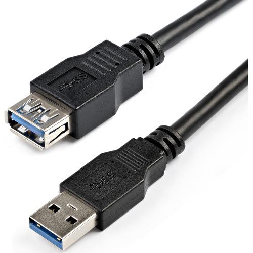 StarTech.com 2m Black SuperSpeed USB 3.0 Extension Cable A to A - M/F - Extend your SuperSpeed USB 3.0 cable by up to an additional 2 meters - 2 m USB 3.0 Cable Male to Female - USB 3.0 Extender Cable - 2m USB 3.0 M/F Cable - 2 meter USB 3.0 Extension Co