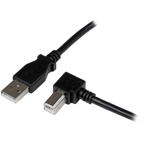 StarTech.com 1m USB 2.0 A to Right Angle B Cable - M/M - Connect hard-to-reach USB 2.0 peripherals, for installation in narrow spaces - USB Printer Cable - 1m USB A to B Cable - 1 m Right Angle USB Cable - Right Angle USB B Cable - Right Angle USB Printe