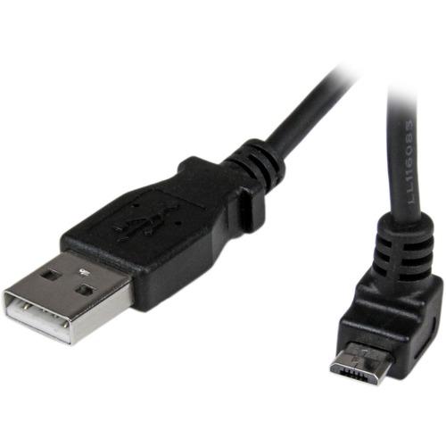 StarTech.com 1m Micro USB Cable - A to Up Angle Micro B - Charge or sync your Micro USB devices, with the cable kept out of the way - 1m USB to Micro USB Cable Cord - Angled Micro USB Cable - Up Angle USB Cable - Up Angle Micro USB - 1 m Micro USB Cable