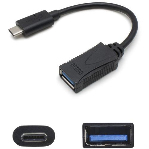 Add-On Computer AddOn USB Cable - 6.7" USB Data Transfer Cable for Printers, Portable Hard Drive, Tablet - First End: 1 x Type C Male USB - Second End: 1 x Type A Female USB - Black