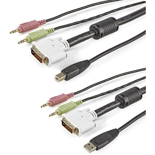 StarTech.com StarTech.com 4-in-1 USB DVI KVM Cable with Audio and Microphone - Connect high resolution DVI video, USB, audio and microphone all in one cable - kvm cable - usb kvm cable - kvm switch cable -DVI kvm cable