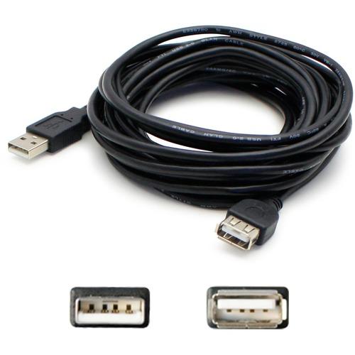 Add-On Computer AddOn 10ft (3M) USB 2.0 A to A Extension Cable - Male to Female - 10 ft USB Data Transfer Cable - First End: 1 x Type A Male USB - Second End: 1 x Type A Female USB - Extension Cable - Black