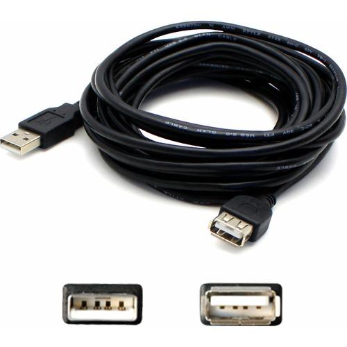 Add-On Computer AddOn 15ft (4.6M) USB 2.0 A to A Active Extension Cable - M/F - 15 ft USB Data Transfer Cable - First End: 1 x Type A Male USB - Second End: 1 x Type A Female USB - Black