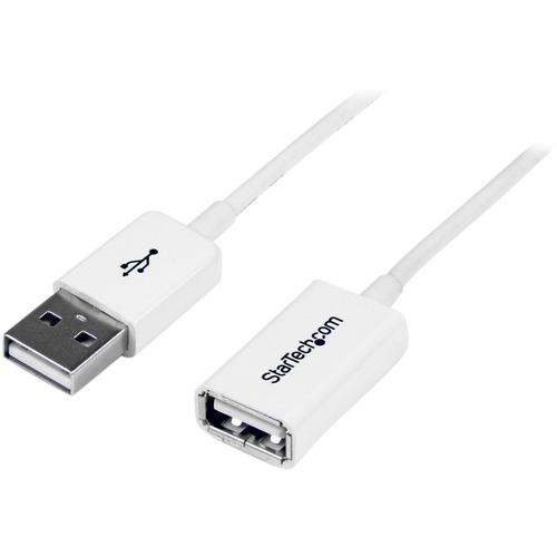 StarTech.com 2m White USB 2.0 Extension Cable A to A - M/F - Extend the length of your USB 2.0 cable by up to 2m - USB Male to Female Cable - USB 2.0 Extension Cable - White USB Extension Cable - 2 m USB Extension Cable - White USB Extension Cord - 1x US