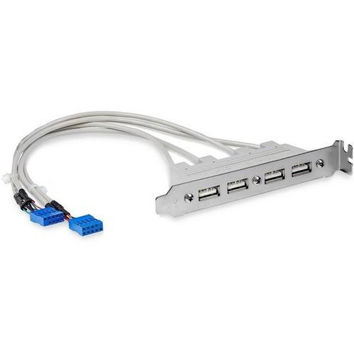 StarTech.com 4 Port USB A Female Slot Plate Adapter - USB panel - 4 pin USB Type A (F) - Provides four USB port connections to a motherboard - 4 Port USB A Female Slot Plate Adapter - USB panel - 4 pin USB Type A (F)