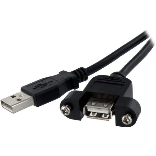 StarTech.com 3 ft Panel Mount USB Cable A to A - F/M - Add an external panel mount USB connection to a PC or faceplate - USB Female to Male Cable - Panel Mount USB Cable - Panel Mount USB Port - USB Panel Mount Adapter - Panel Mount USB Extension - 3 ft