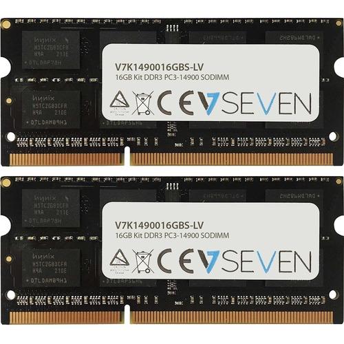 V7 16GB (2 x 8GB) DDR3L SDRAM Memory Kit - 16 GB (2 x 8GB) - DDR3L-1866/PC3-14900 DDR3L SDRAM - 1866 MHz - CL13 - 1.35 V - 204-pin - SoDIMM