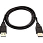 V7 Black USB Cable USB 2.0 A Male to USB 2.0 A Male 1m 3.3ft - 3.3 ft USB Data Transfer Cable for Digital Camera, Printer, Scanner, Media Player - First End: 1 x Type A Male USB - Second End: 1 x Type A Male USB - 480 Mbit/s - Shielding - Black