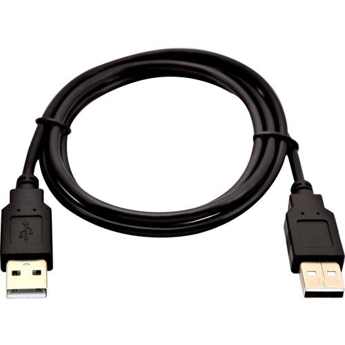 V7 Black USB Cable USB 2.0 A Male to USB 2.0 A Male 1m 3.3ft - 3.3 ft USB Data Transfer Cable for Digital Camera, Printer, Scanner, Media Player - First End: 1 x Type A Male USB - Second End: 1 x Type A Male USB - 480 Mbit/s - Shielding - Black