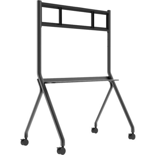 Viewsonic VB-STND-005 - VB-STND-005 slim trolley cart - Up to 55" Screen Support - 99.79 kg Load Capacity - 62.90" (1597.66 mm) Height x 45.70" (1160.78 mm) Width x 26" (660.40 mm) Depth