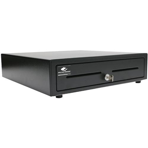 APG Cash Drawer Vasario Series Cash Drawer - 5 Bill - 8 Coin - 2 Media Slot - Solenoid 24V - Black