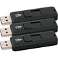 V7 4GB USB 2.0 Flash Drive 3 Pack Combo - With Retractable USB connector - 4 GB - USB 2.0 - Black - 5 Year Warranty - 3 / Pack