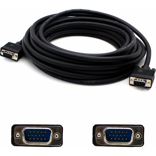 Add-On Computer AddOn 15ft (4.6M) VGA High Resolution Monitor Cable - Male to Male - 15 ft VGA A/V Cable for Audio/Video Device, Monitor - First End: 1 x HD-15 Male VGA - Second End: 1 x HD-15 Male VGA - Black