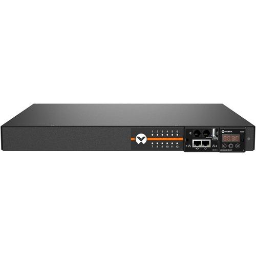 Vertiv Geist Switched Rack PDU - 1U Rack| 20A| NEMA 5-20R| 5-20P| Horizontal PDU - Vertiv Geist Upgradeable Rack Power Distribution Unit| 20A| 120V| 1U Rack Horizontal PDU| (12) NEMA 5-20R outlets| NEMA L5-20P| 1.9kW| Outlet Level Monitoring and Manageme