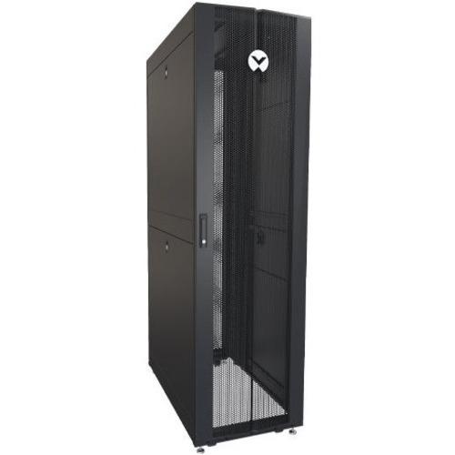 VERTIV VR Rack - 45U Server Rack Enclosure| 600x1062.5mm| 19-inch Cabinet (VR3105) - For Server, LAN Switch, Patch Panel, PDU, UPS, KVM Switch - 45U Rack Height x 24" (609.60 mm) Rack Width x 44" (1117.60 mm) Rack Depth - Floor Standing - Black - Steel -