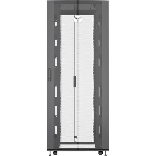 VERTIV VR - 42U TAA Compliant - For Server, LAN Switch, Patch Panel - 42U Rack Height x 31.50" (800 mm) Rack Width x 43.90" (1115 mm) Rack Depth - Black - Steel - 1360.78 kg Maximum Weight Capacity - 1020.58 kg Dynamic/Rolling Weight Capacity - 1360.78 k
