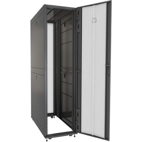 VERTIV VR - 42U TAA Compliant - For Server, LAN Switch, Patch Panel - 42U Rack Height x 31.50" (800 mm) Rack Width x 47.83" (1215 mm) Rack Depth - Black - Steel - 1360.78 kg Maximum Weight Capacity - 1020.58 kg Dynamic/Rolling Weight Capacity - 1360.78 k
