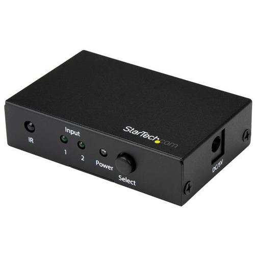 StarTech.com 2 Port HDMI Switch - 4K 60Hz - Supports HDCP - IR - HDMI Selector - HDMI Multiport Video Switcher - HDMI Switcher - 3840 — 2160 - 4K - 2 x 1 - 1 x HDMI Out - TAA Compliant