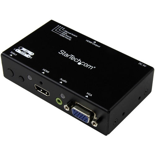 StarTech.com 2x1 HDMI + VGA to HDMI Converter Switch w/ Automatic and Priority Switching - 1080p - Share an HDMI display/projector between a VGA and HDMI audio/video source, with automatic and priority switching - VGA to HDMI - HDMI Switch - HDMI Switch