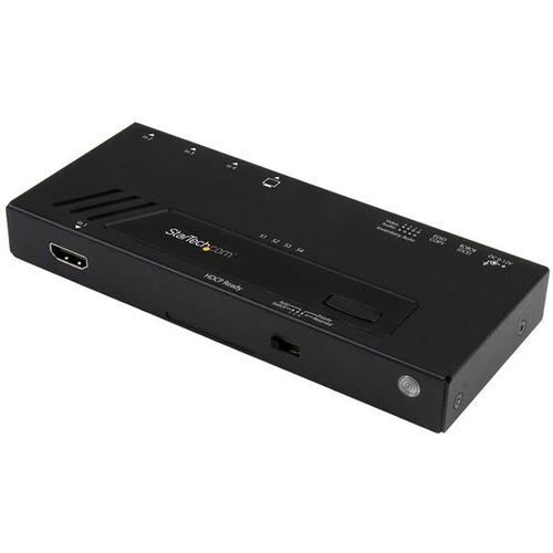 StarTech.com 4-Port HDMI Automatic Video Switch - 4K with Fast Switching - 3840 — 2160 - 4K - 4 x 1 - 1 x HDMI Out - TAA Compliant