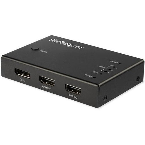 StarTech.com 4 Port HDMI Video Switch - 3x HDMI & 1x DisplayPort - 4K 60Hz - Multi Port HDMI Switch Box w/ Automatic Switcher (VS421HDDP) - Multi-port HDMI video switch supports HDMI (3x) and DisplayPort (1x) input - HDMI switcher box supports 4K resolut