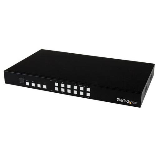 StarTech.com 4x4 HDMI Matrix Switch with Picture-and-Picture Multiviewer or Video Wall - 1920 x 1200 - WUXGA - 4 x 4 - 4 x HDMI Out - TAA Compliant