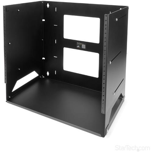 StarTech.com 8U Wallmount Server Rack with Built-in Shelf - Solid Steel - Adjustable Depth 12in to 18in - Mount your server, network and telecom devices to the wall, while storing your non-rackmountable equipment on the built-in shelf - 8U Wall-mount rac