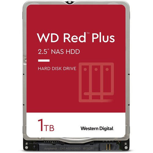 Western Digital Red WD10JFCX 1 TB Hard Drive - 2.5" Internal - SATA (SATA/600) - Conventional Magnetic Recording (CMR) Method - Storage System Device Supported - 5400rpm - 180 TB TBW - 3 Year Warranty - PuriLite