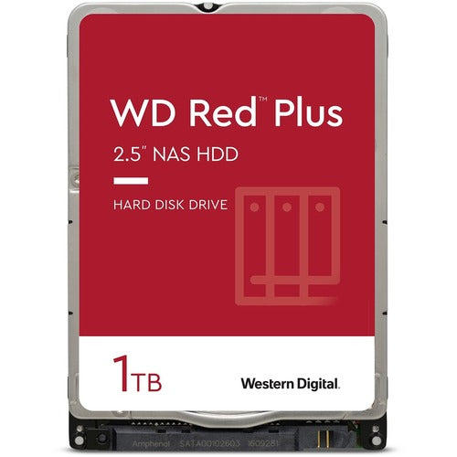 Western Digital Red WD10JFCX 1 TB Hard Drive - 2.5" Internal - SATA (SATA/600) - Conventional Magnetic Recording (CMR) Method - Storage System Device Supported - 5400rpm - 180 TB TBW - 3 Year Warranty
