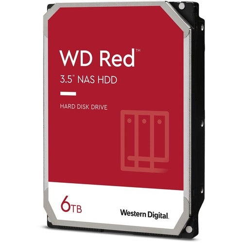 Western Digital WD Red WD60EFAX 6 TB Hard Drive - 3.5" Internal - SATA (SATA/600) - Storage System Device Supported - 5400rpm - 180 TB TBW - 3 Year Warranty