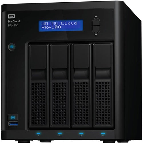 Western Digital WD 8TB My Cloud PR4100 Pro Series Media Server with Transcoding, NAS - Network Attached Storage - Intel Pentium N3710 Quad-core (4 Core) 1.60 GHz - 8 TB Installed HDD Capacity - 4 GB RAM DDR3L SDRAM - RAID Supported 0, 1, 5, 10, JBOD - 4