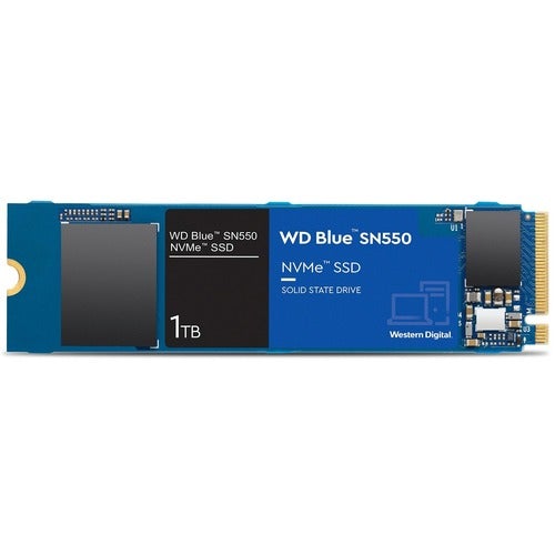 Western Digital WD Blue SN550 WDS100T2B0C 1 TB Solid State Drive - M.2 2280 Internal - PCI Express NVMe (PCI Express NVMe 3.0 x4) - Desktop PC Device Supported - 600 TB TBW - 2400 MB/s Maximum Read Transfer Rate - 5 Year Warranty