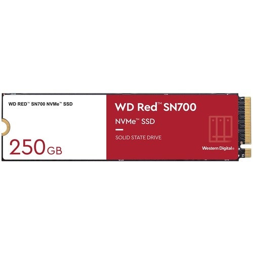 Western Digital WD Red S700 WDS250G1R0C 250 GB Solid State Drive - M.2 2280 Internal - PCI Express NVMe (PCI Express NVMe 3.0 x4) - Storage System Device Supported - 500 TB TBW - 3100 MB/s Maximum Read Transfer Rate - 5 Year Warranty