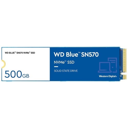 Western Digital WD Blue SN570 WDS500G3B0C 500 GB Solid State Drive - M.2 2280 Internal - PCI Express NVMe (PCI Express NVMe 3.0 x4) - 300 TB TBW - 3500 MB/s Maximum Read Transfer Rate - 5 Year Warranty