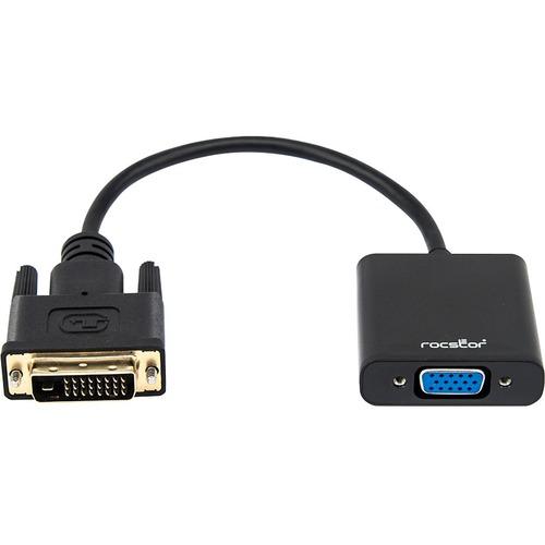 Rocstor Premium DVI-D to VGA Active Adapter Converter Cable - 1920x1200 - 5.9" DVI-D/VGA Video Cable for Notebook, Projector, Monitor, Video Device, Desktop Computer - First End: 1 x DVI-D (Single-Link) Male Digital Video - Second End: 1 x HD-15 Female V