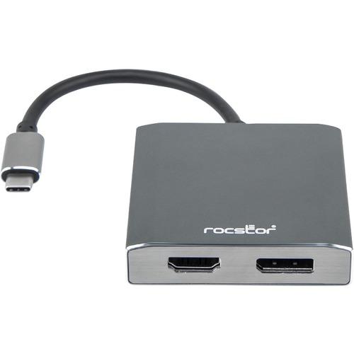 Rocstor Premium Graphic Adapter - 1 Pack - Type C USB - 1 x DisplayPort, 3 x HDMI, DisplayPort, HDMI