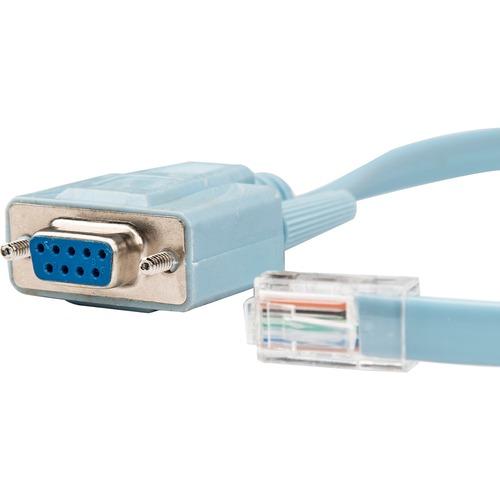 Rocstor Premium 6 ft Cisco Console Router Cable - RJ45 (m) - DB9 (f) - 6 ft DB-9/RJ-45 Data Transfer Cable for Router, Access Point, Notebook - RJ-45 Male Network - DB-9 Female Serial - Blue