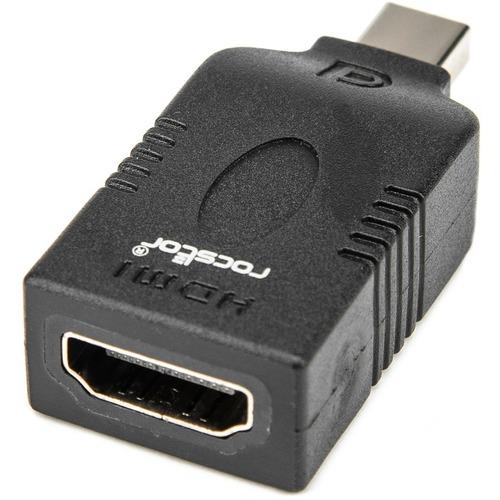 Rocstor Slim Mini DisplayPort/HDMI Audio/Video Adapter - 1 Pack - 1 x Mini DisplayPort Male Digital Audio/Video - 1 x HDMI Female Digital Audio/Video - 1920 x 1200 Supported - Black