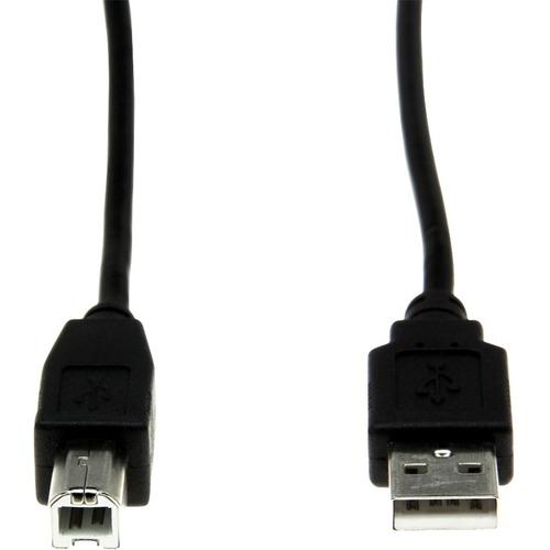Rocstor 6 ft USB 2.0 Type-A to Type-B Cable - M/M - 6 ft USB Data Transfer Cable for Scanner, Printer, Hard Drive - First End: 1 x Type A Male USB - Second End: 1 x Type B Male USB - 480 Mbit/s - Nickel Plated Connector - Black - 1