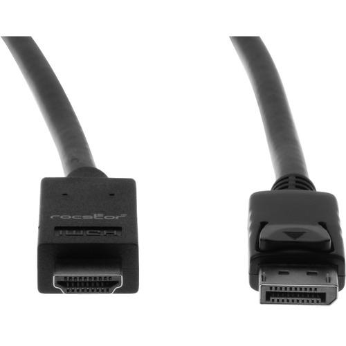 Rocstor Premium DisplayPort to HDMI Converter Cable - 6 ft - 4K - 6 ft DisplayPort/HDMI A/V Cable for Notebook, Projector, Monitor, Ultrabook, TV, Audio/Video Device, Graphics Card, Desktop Computer - First End: 1 x DisplayPort Male Digital Audio/Video -