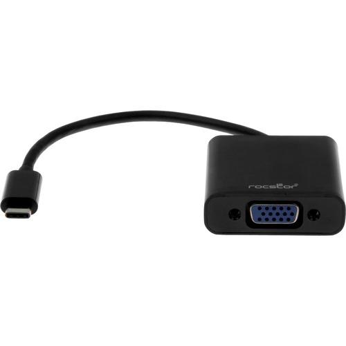 Rocstor Premium 6" USB-C to VGA Adapter - USB Type-C to VGA Video Adapter Converter - 1 Pack - Type C USB - 1 x VGA