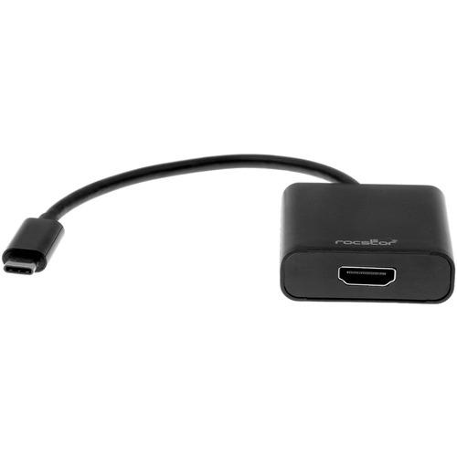 Rocstor Premium USB-C to HDMI Adapter - 4K 60Hz - Resolution up to 3840x2160 - 6" HDMI/USB AV/Data Transfer Cable for Projector, Chromebook, TV, Monitor, Notebook, MacBook, MacBook Pro, HDTV - First End: 1 x Type C Male USB - Second End: 1 x HDMI Female
