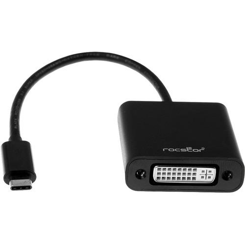 Rocstor Premium USB-C to DVI Adapter Converter - 1 Pack - Type C USB - 1 x DVI, 1 x DVI-I, DVI
