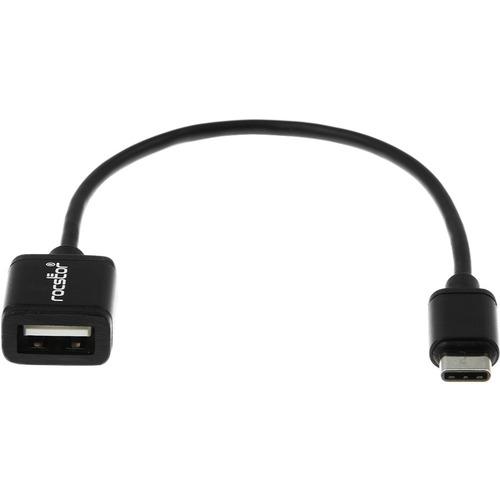 Rocstor Premium USB Data Transfer Adapter - 1 Pack - 1 x Type C Male USB - 1 x Type A Female USB - Nickel Connector - Black