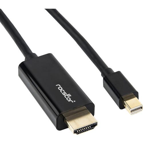 Rocstor HDMI/Mini DisplayPort Audio/Video Cable - 6 ft HDMI/Mini DisplayPort A/V Cable for MacBook, Ultrabook, Audio/Video Device, Video Device, Notebook, Projector, Monitor, Desktop Computer - First End: 1 x HDMI Male Digital Audio/Video - Second End: 1