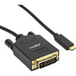 Rocstor DVI-D/USB Video Cable - 6 ft DVI-D/USB Video Cable for Video Device, MacBook, MacBook Pro, Chromebook, TV, Projector, Workstation - First End: 1 x Type C Male USB - Second End: 1 x DVI-D (Dual-Link) Male Digital Video - Supports up to 2560 x 1600
