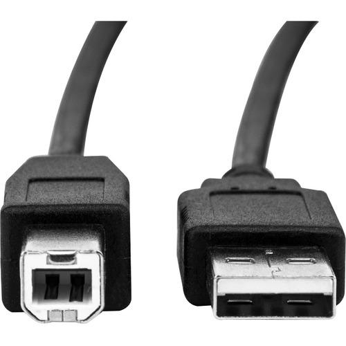 Rocstor 15 ft (4.6 m) USB 2.0 Type-A to Type-B Cable - M/M - 15 ft USB Data Transfer Cable for Scanner, Printer, Portable Hard Drive, Notebook - First End: 1 x Type A Male USB - Second End: 1 x Type B Male USB - 60 Mbit/s - Nickel Plated Connector - Blac