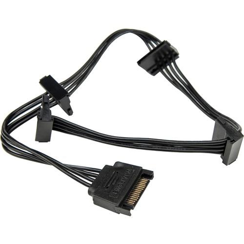 Rocstor Premium Splitter Cord - For Hard Drive, Solid State Drive, Optical Drive - Black - 1.3 ft Cord Length - 1