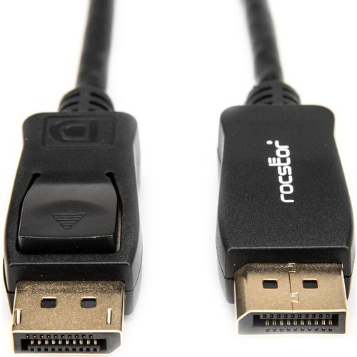 Rocstor 12ft DisplayPort 1.2 Cable M/M - DP 4k - 12 ft DisplayPort A/V Cable for Monitor, Audio/Video Device - DisplayPort Male Digital Audio/Video - DisplayPort Male Digital Audio/Video - 21.6 Gbit/s - Supports up to 3840 x 2160 - Black