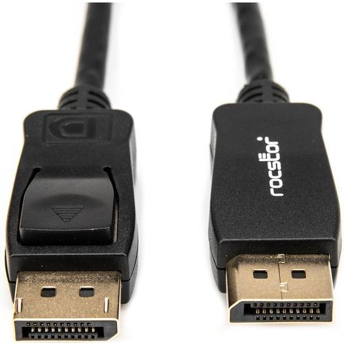 Rocstor 15ft DisplayPort 1.2 Cable M/M - DP 4k - 15 ft DisplayPort A/V Cable for Monitor, Audio/Video Device - DisplayPort Male Digital Audio/Video - DisplayPort Male Digital Audio/Video - 21.6 Gbit/s - Supports up to 3840 x 2160 - Black
